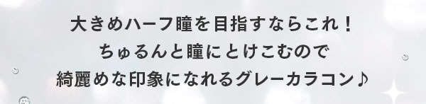 大きめハーフ瞳を目指すならこれ！ちゅるんと瞳にとけこむので綺麗めな印象になれるグレーカラコン♪